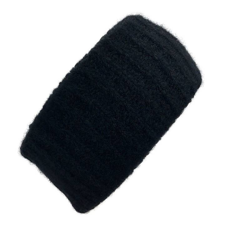 Black Ribbed Alpaca Ear Warmer for wholesale by SLATE + SALT