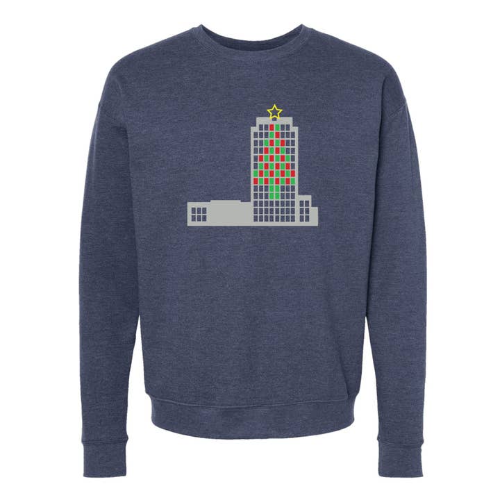 Chandail à col rond Capitol Christmas Tree North Dakota pour la vente par Wheatheadz