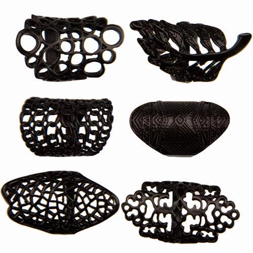 EHAWA - Wholesale Cocktail/Liquor Glass - Assortment of Black Fashion Rings0