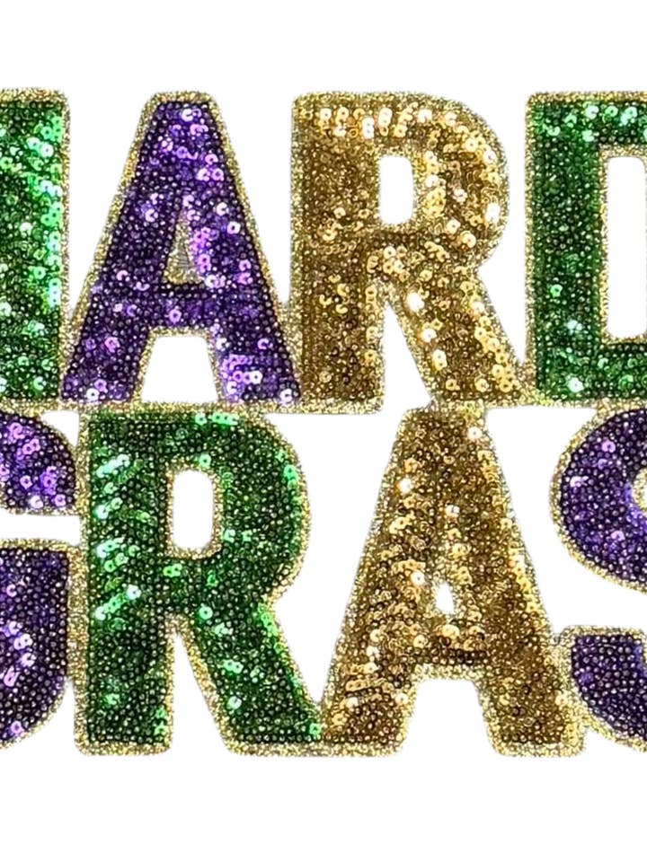 Mardi Gras Sequin Patch, Sequin Patch, Carnival Patch, Mardi Gras Patch, Sequin Mardi Gras, DIY, Mardi Gras Attire, Sequin Patch, for wholesale by sequinandstiches