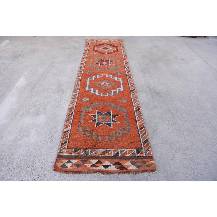 Alfombra Vintage Étnica de Lana Naranja - Diseño Multicolor para venta al por mayor de Anatolia Loom