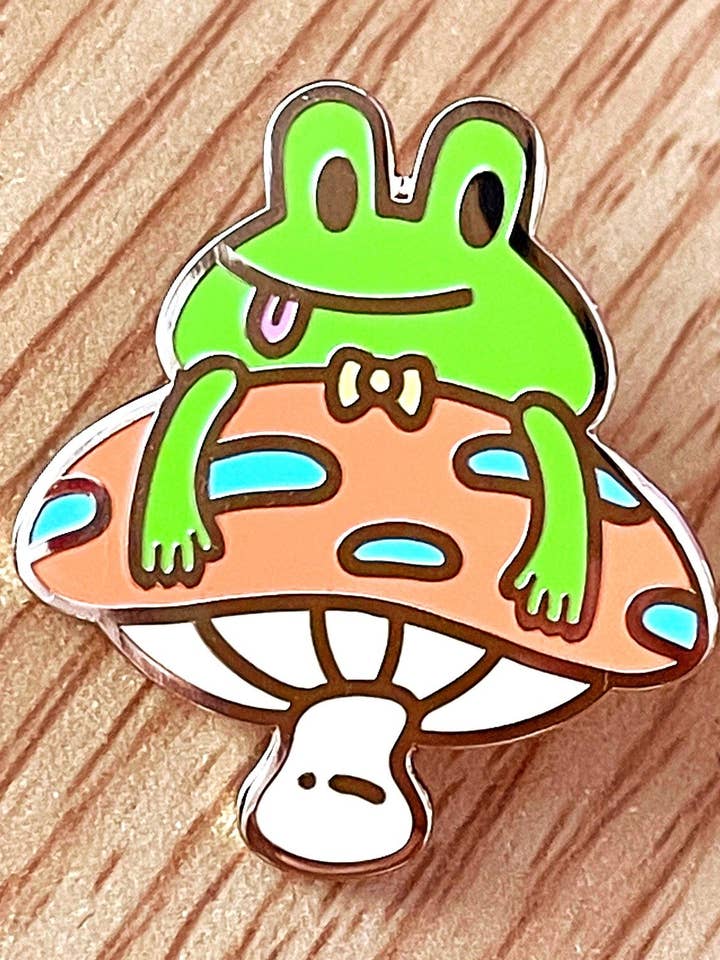 Pin de esmalte de rana seta para venta al por mayor de Ugly Plants