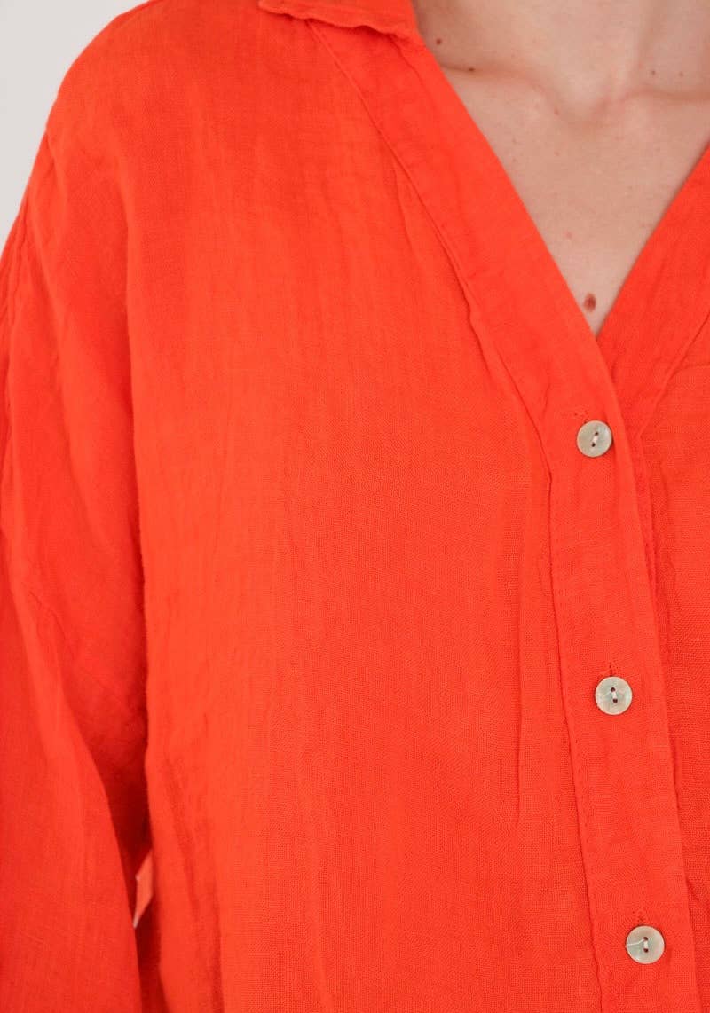 LINEN & COTTON HOUSE - Vente Chemise à col boutonné – femme - CHEMISE EN LIN. 48902 NINA37