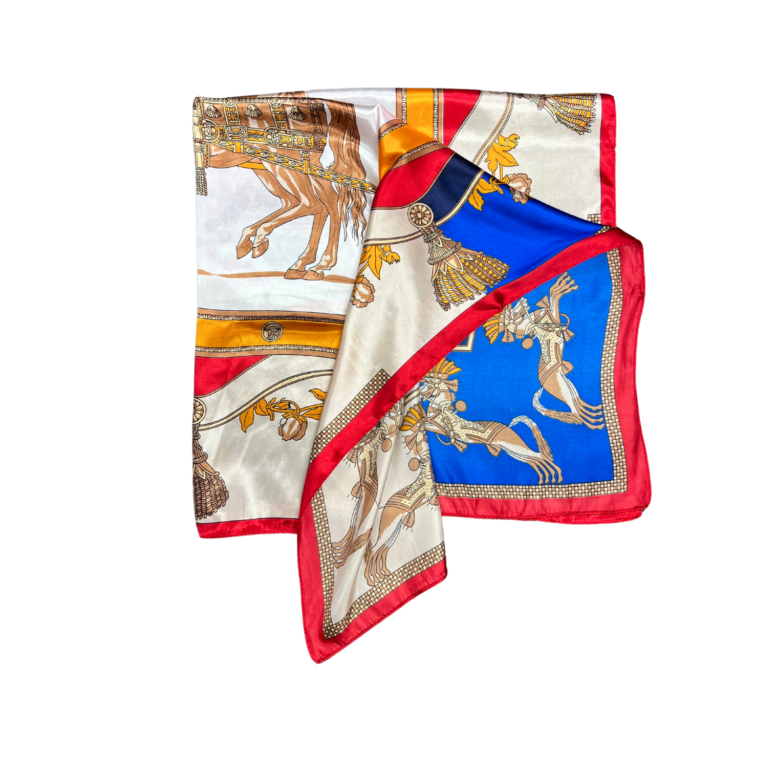 Lili Scarves (US Duty Free) - Wholesale Scarf - Women's - Armed Horse Pattern Silk Touch Square Scarf3