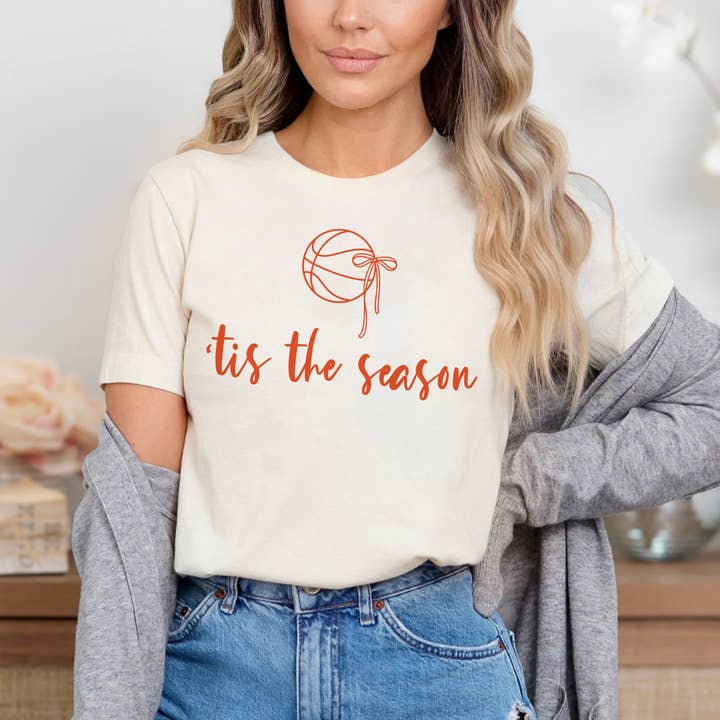 Basketball Tis The Season Graphic Tshirt for wholesale by DaisyChainDesignCo