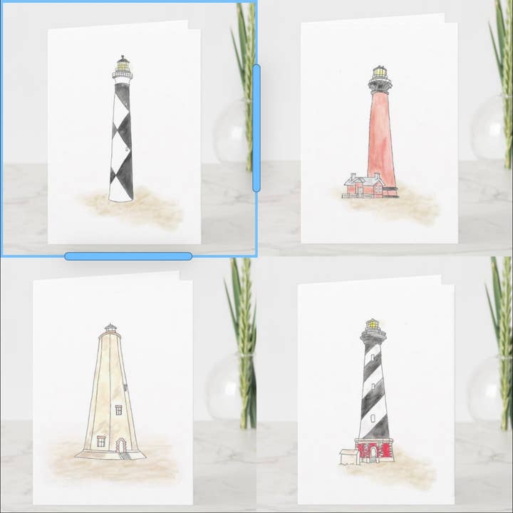 North Carolina Lighthouse Card Set for wholesale by Ethel B Designs