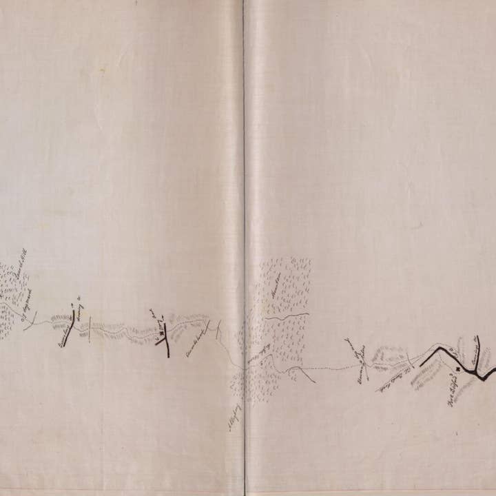 Relic Map Co. – Mapa por atacado – Rota do General Forbes na Marcha Contra o Forte Du Quesne, em 1758: Este Mapa É uma Cópia do Mapa Original, Diário de Marcha do General Forbes para o Ohio J. Potts Na Coleção da Sociedade Histórica da Pensilvânia