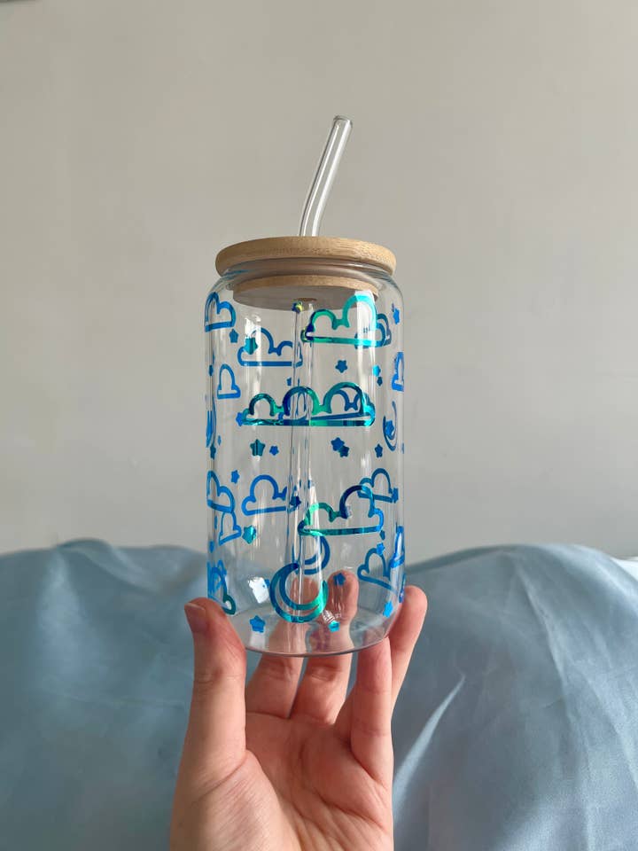 Cloudy Skies Can Cup for wholesale by Poppodopolis