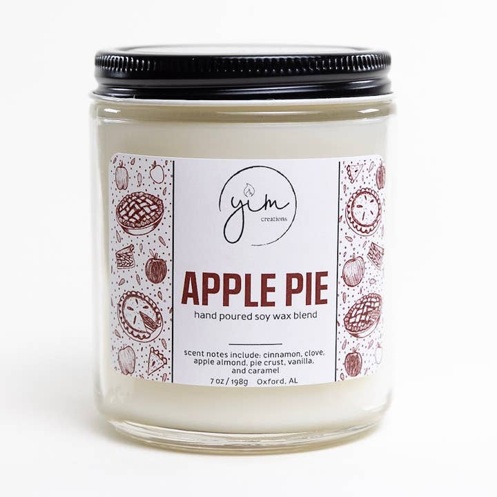 Apple Pie 7oz Candle for wholesale by Yim Creations