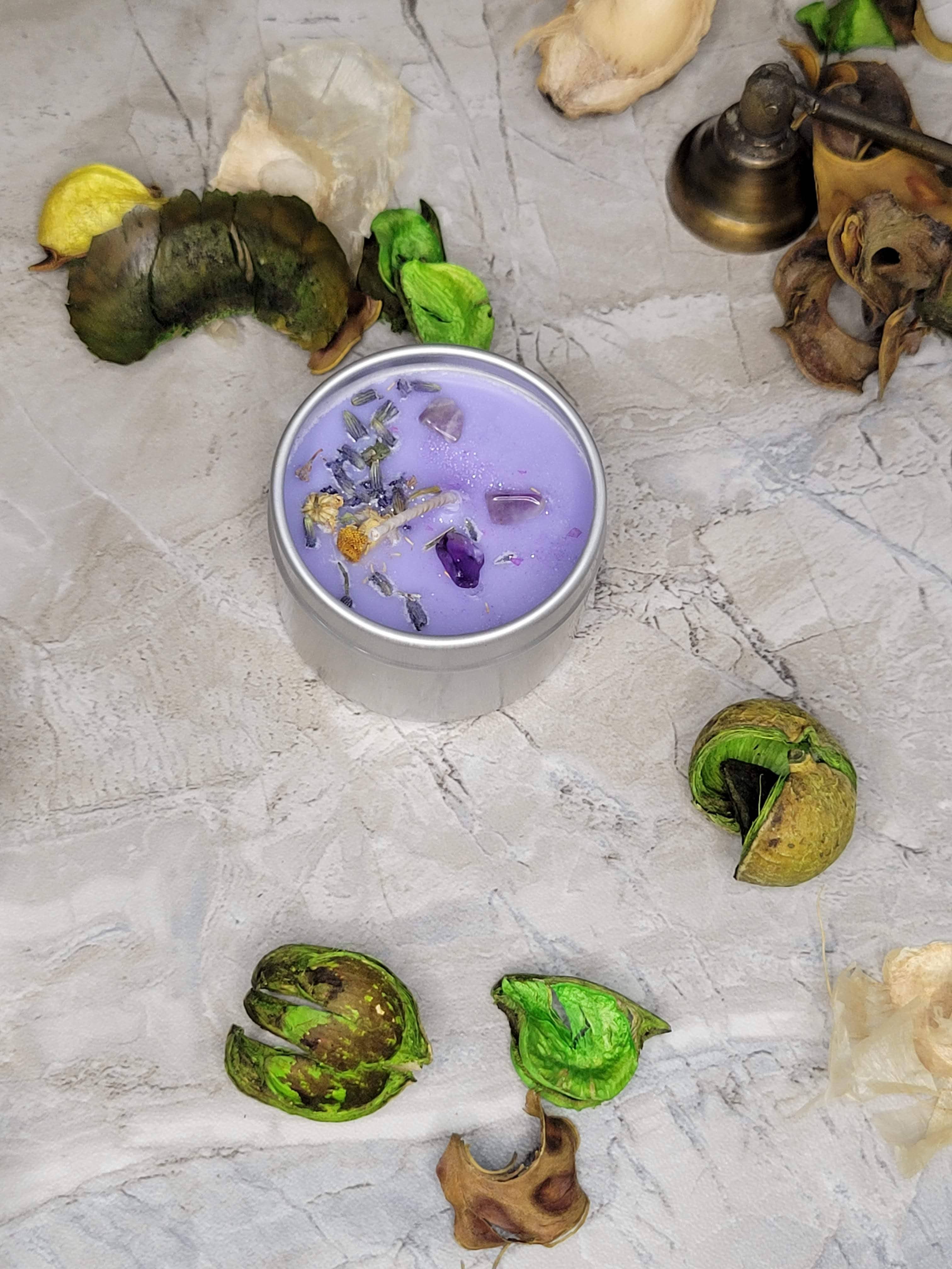 My Magic Place Shop - Vente Bougies de voyage - Bougies de soja, bougies coulées à la main, bougie d'intention en cristal, 2 oz2