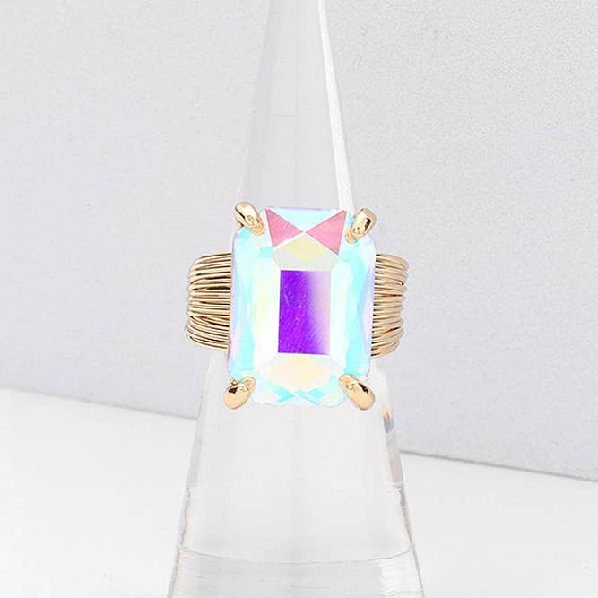 Sensibling Corp. - Wholesale Cocktail/Statement Ring - Emerald Cut Stone Adjustable Ring21