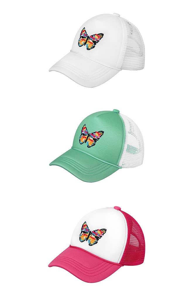 Hana - Vente Casquette de baseball – enfant - Casquette de papillon abstraite peinte à la main C.C Kids1