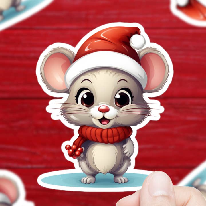 Adesivo natalizio con topo per la vendita all'ingrosso da parte di Mystical Clarity