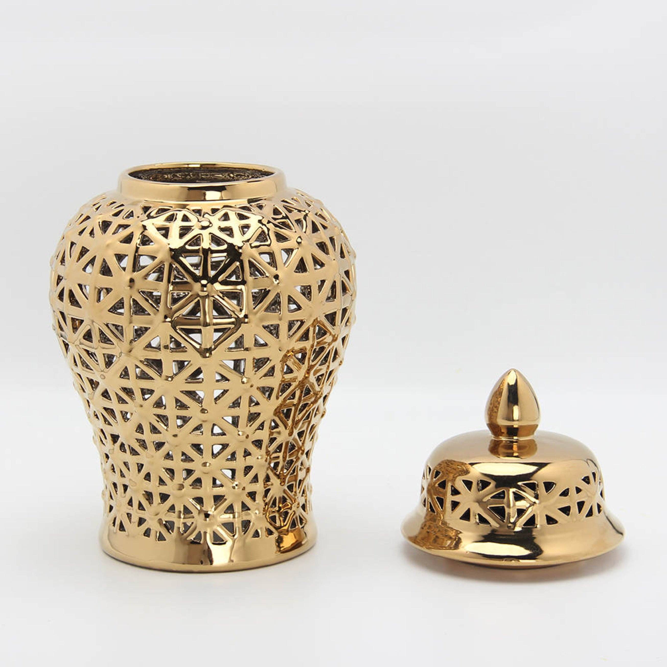 Noori Rug - Wholesale Decorative Jar - Aria Gold Ginger Jar (Multiple sizes)1