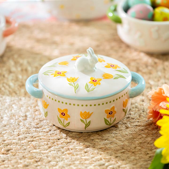 Spring Daffodil Bunny Mini Candy Jar for wholesale by Grace Teaware