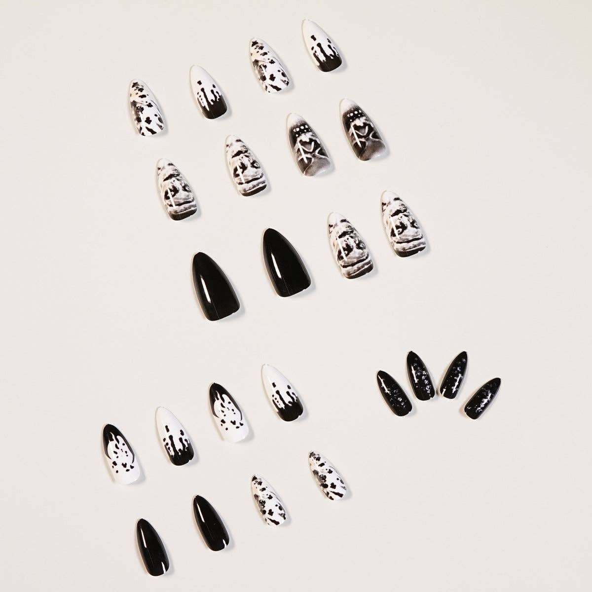 Nero Nail Art rimovibile indossabile con teschio punk scuro in vendita all'ingrosso su Faire1