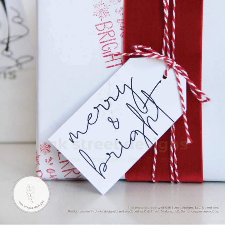 Oak Street Designs - Wholesale Gift Tag - Christmas Tags White & Black5