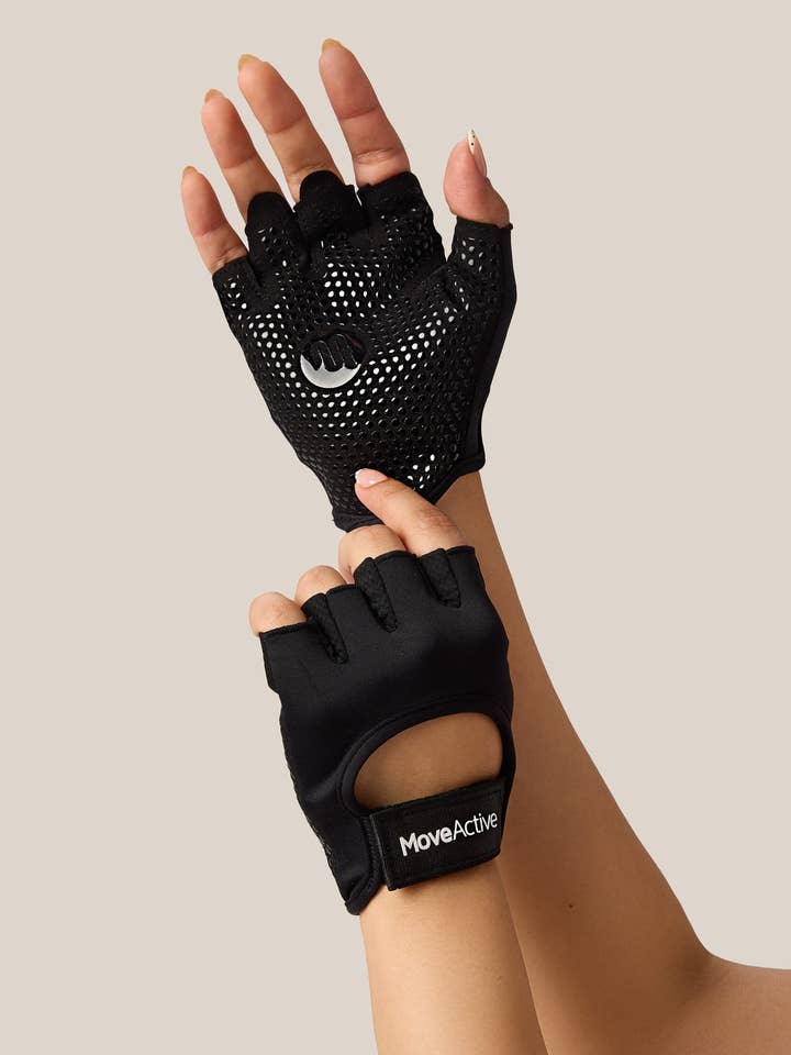 Grip handsker - sort for engroshandel hos MoveActive