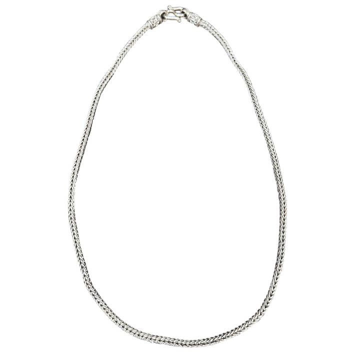 Collier à chaîne en argent sterling Bali Foxtail de 3 mm pour la vente par Select Lines