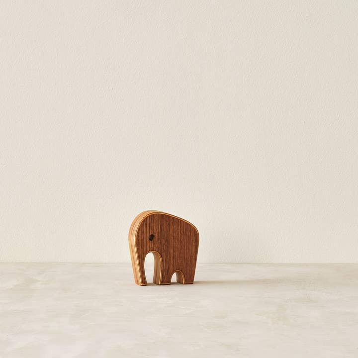 Relic Modern™ | Furniture & Objects - Wholesale Sculpture - Modern Minimalist Walnut Wood Elephant Sculptures - 3 Sizes