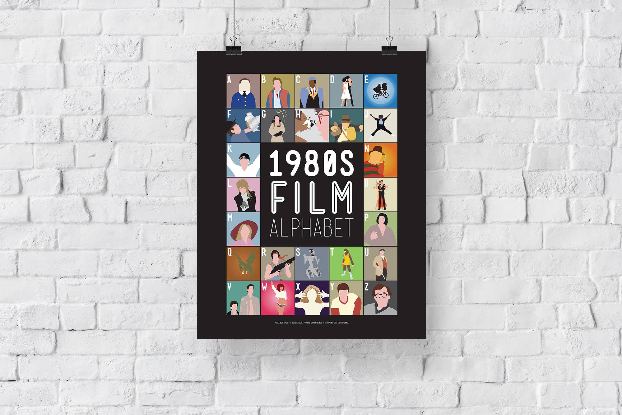 Star Editions – wholesale Art print – 1980's Film Alphabet - 11X14” Premium Art Print2