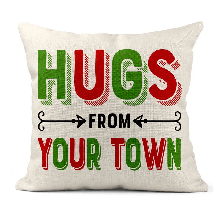 Rock Scissor Paper - Wholesale Throw/Decorative Pillow - Personalized City Square Pillow, Hugs Name Drop Design8