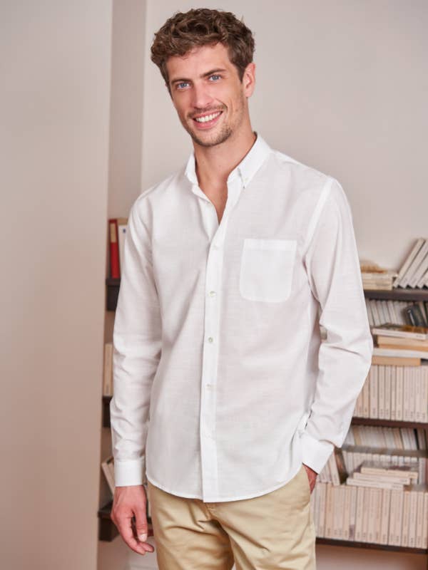 CHEMISE COTON LÉGER BLANC pour la vente par MONSIEUR MIMOSA