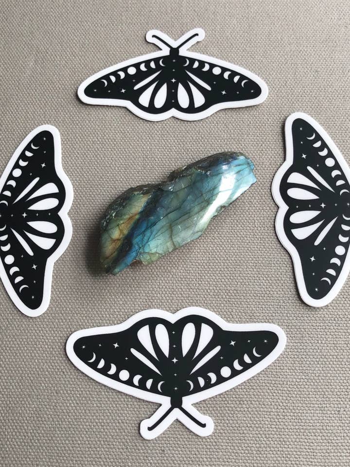 Cosmic Moth Vinyl Sticker for wholesale by Wishcraft Goods