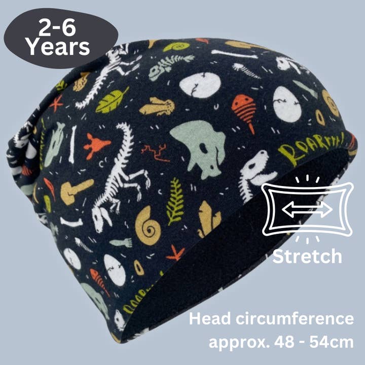 HECKBO – wholesale Set med vinteraccessoarer – Barn – Mössa & halsduk Set Dino skelett vinterhatt