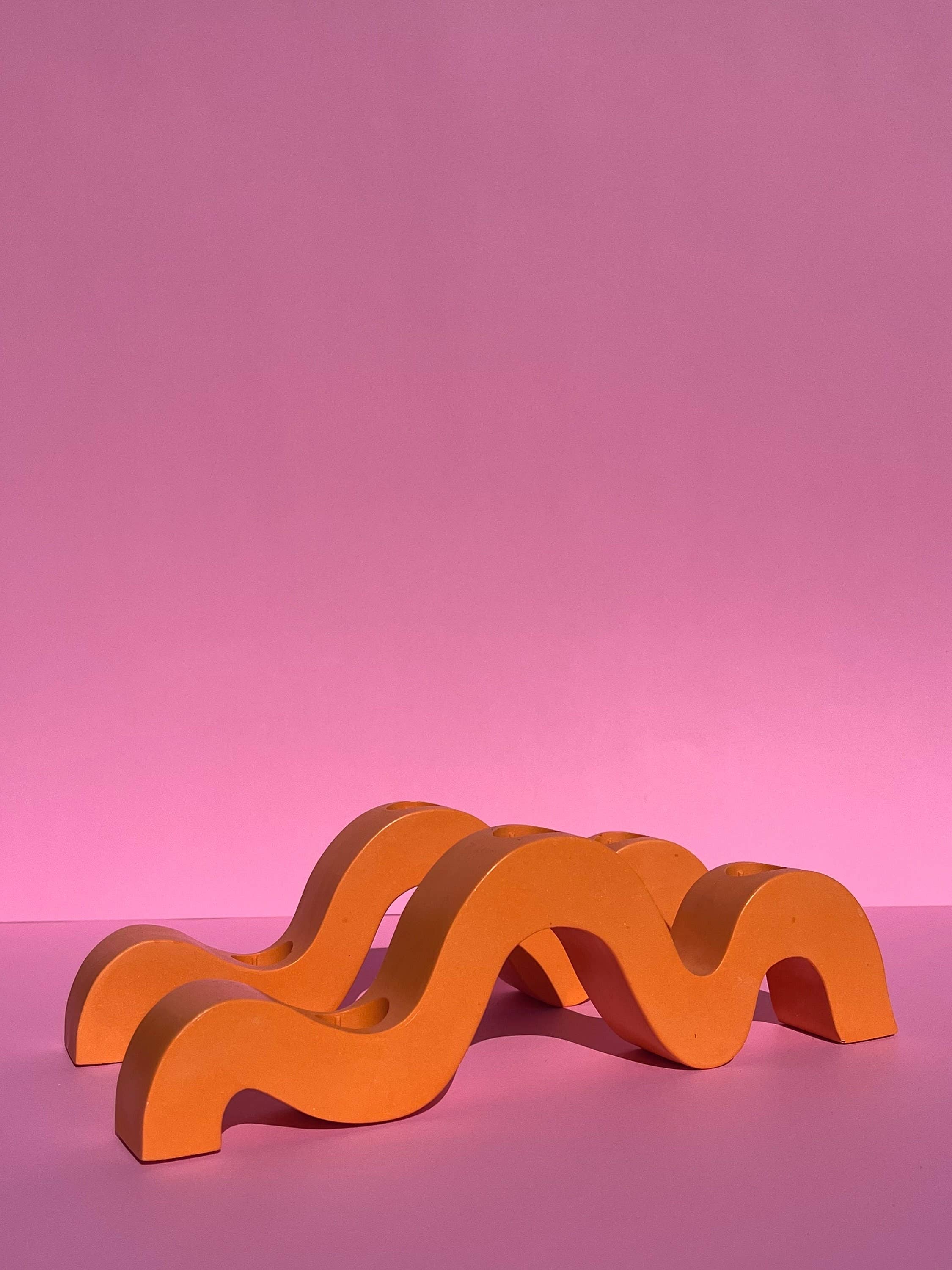 Good Times Creative - Vente Bougeoirs - The Wave | Bougeoir orange | Bougeoir Jesmonite3