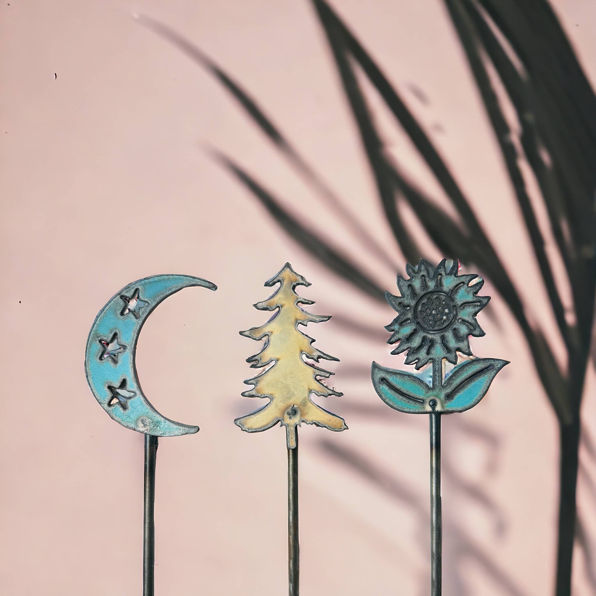 Iron Jewel - Wholesale Garden/Lawn Stake - Sunflower plant stake celestial garden Moon lawn stake Tree6