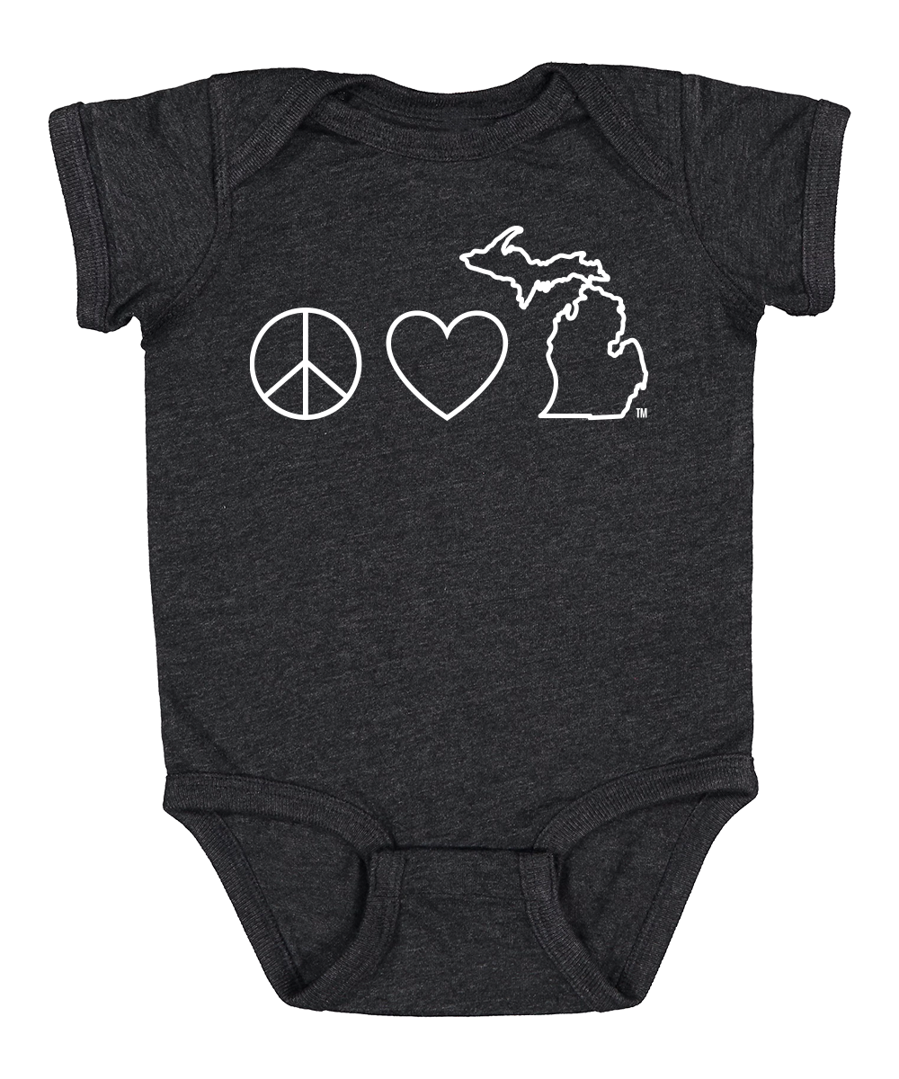 Michigan Awesome - Wholesale Bodysuit (Non-Footed) - Baby - Peace Love Michigan Baby Onesie0