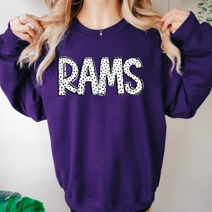 Customized Team Spirit Wear Sweatshirt Dot Print for wholesale by Enid and Elle