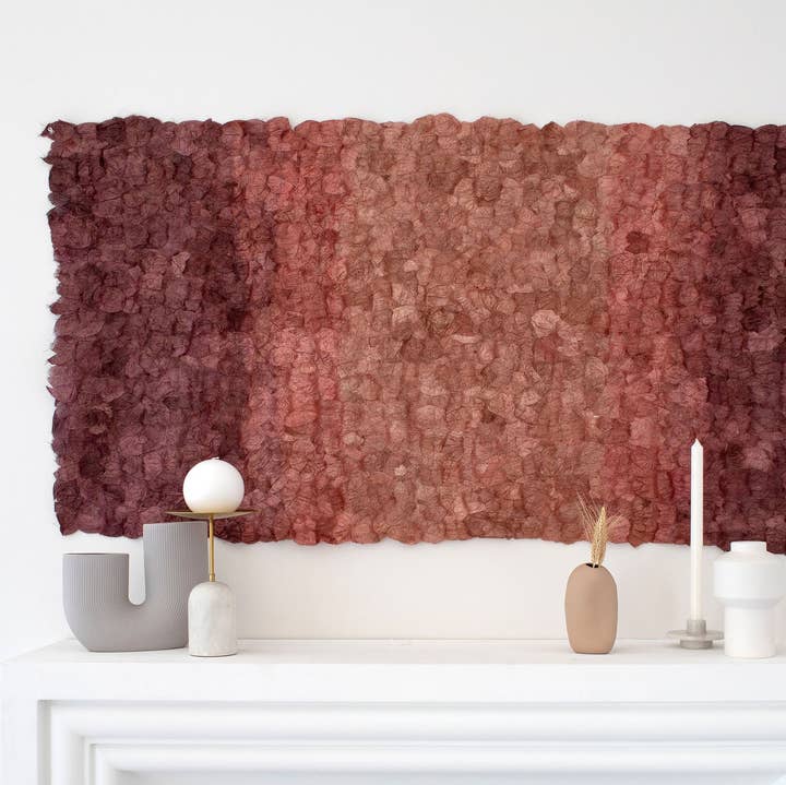 Tanana Madagascar - Wholesale Tapestry/Textile - Wild Silk Color Field Wall Hanging - Burgundy1