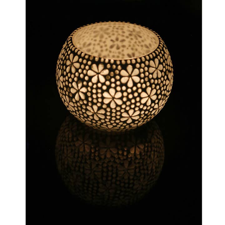 Candle holder ball 15cm mosaic for wholesale by Orientals