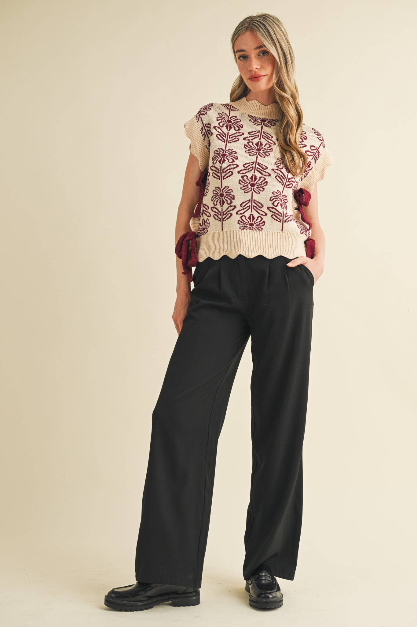 &MERCI – wholesale Tröjväst – Dam – MOCKNECK BLOMMIG TRÖJVÄST MSW1074373