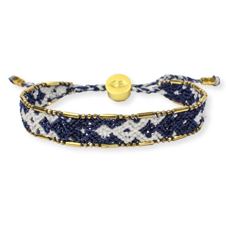 Bali Friendship Bracelet - Navy and White for wholesale by Love Is Project