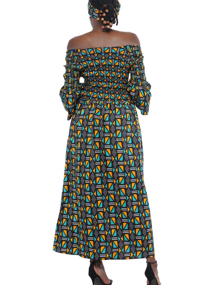 Satsuma Wholesale - Wholesale Dress - Women's - Ankara Long Smocked Dress