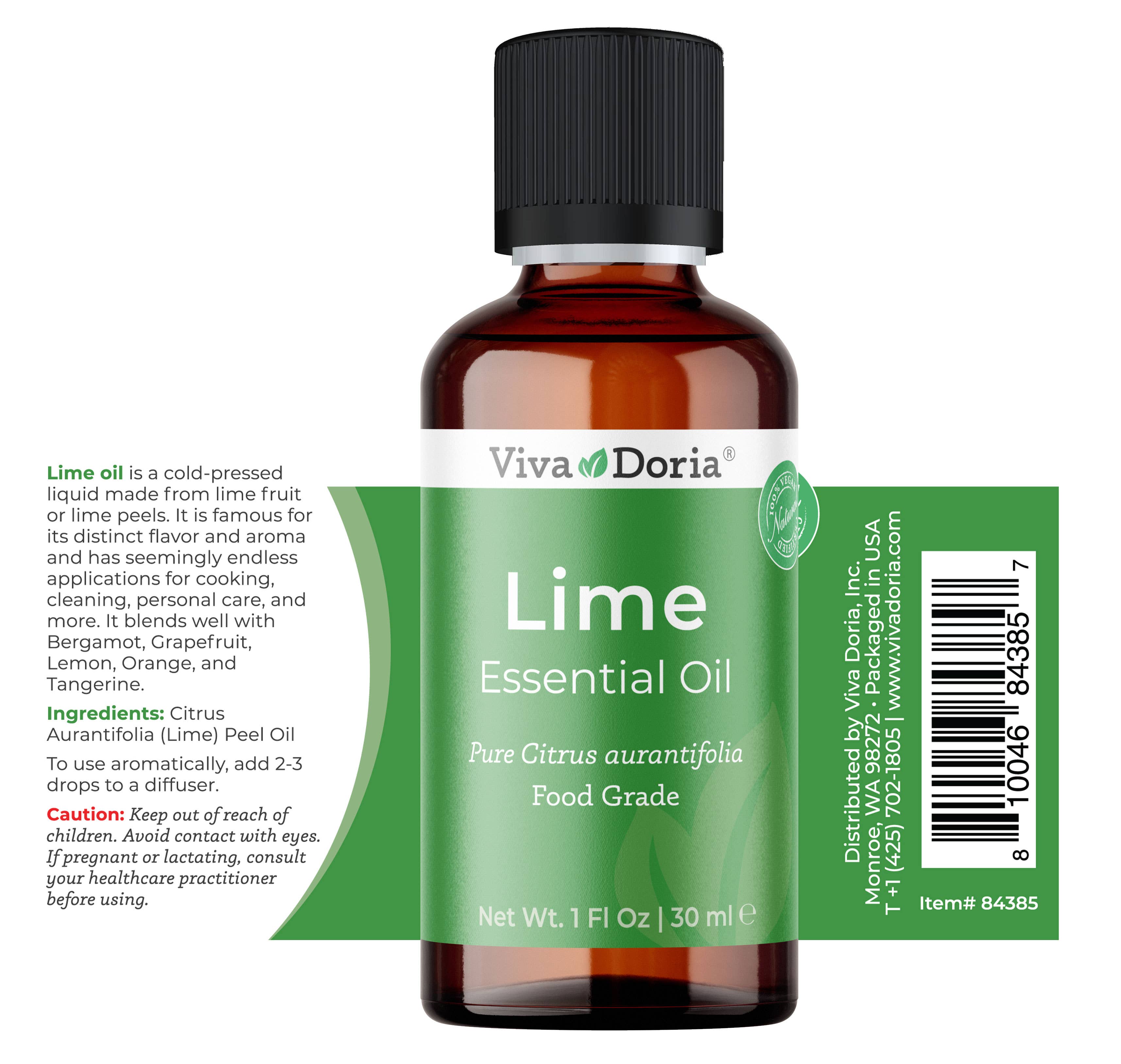 VIVA DORIA INC. - Wholesale Essential Oil - Lime Essential Oil, Food Grade, 30 mL (1 Fluid Ounce) 5