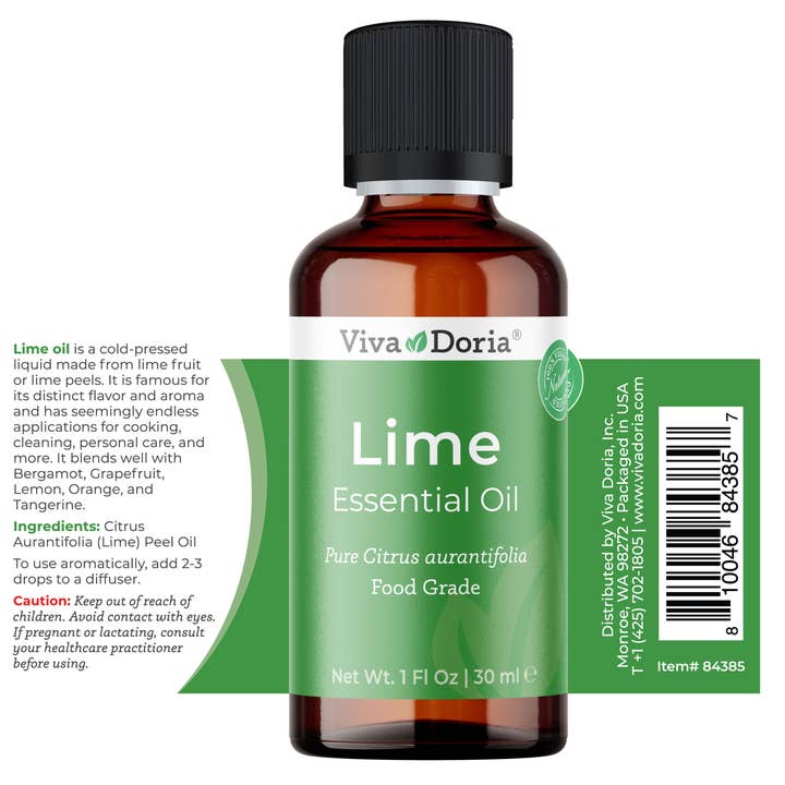 VIVA DORIA INC. - Wholesale Essential Oil - Lime Essential Oil, Food Grade, 30 mL (1 Fluid Ounce) 5