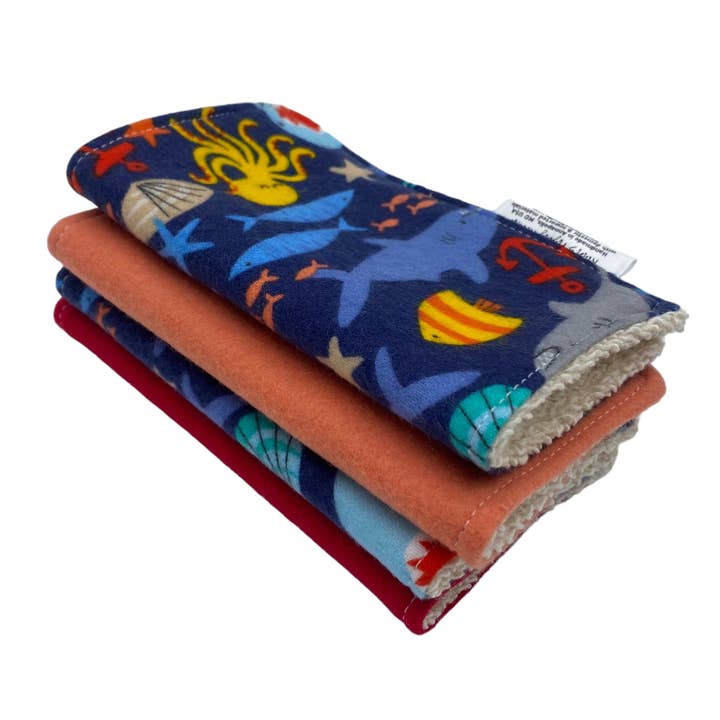 Tvättdukar - Minis - Havsdjur och fasta ämnen för wholesale av Nina's Flying Needle