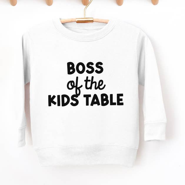 Sweat-shirt amusant de Thanksgiving, Chef de la table des enfants pour la vente par Bump & Beyond Designs
