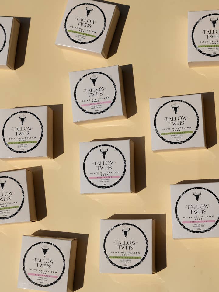 Limited Edition Olive Oil + Tallow Soap for wholesale by Tallow Twins Inc