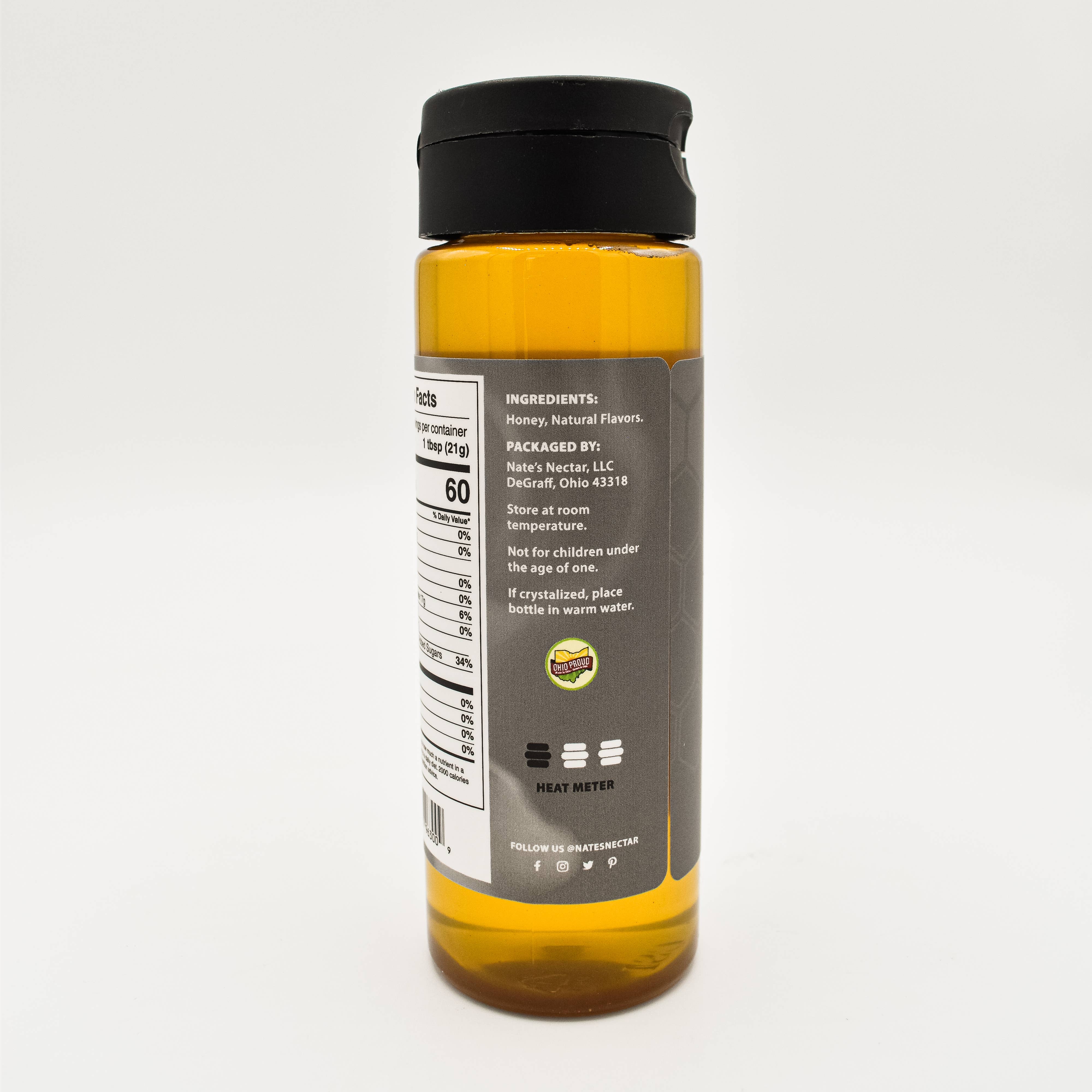 Nate's Nectar - Vente Miel - Miel fumé, bouteille compressible en plastique5