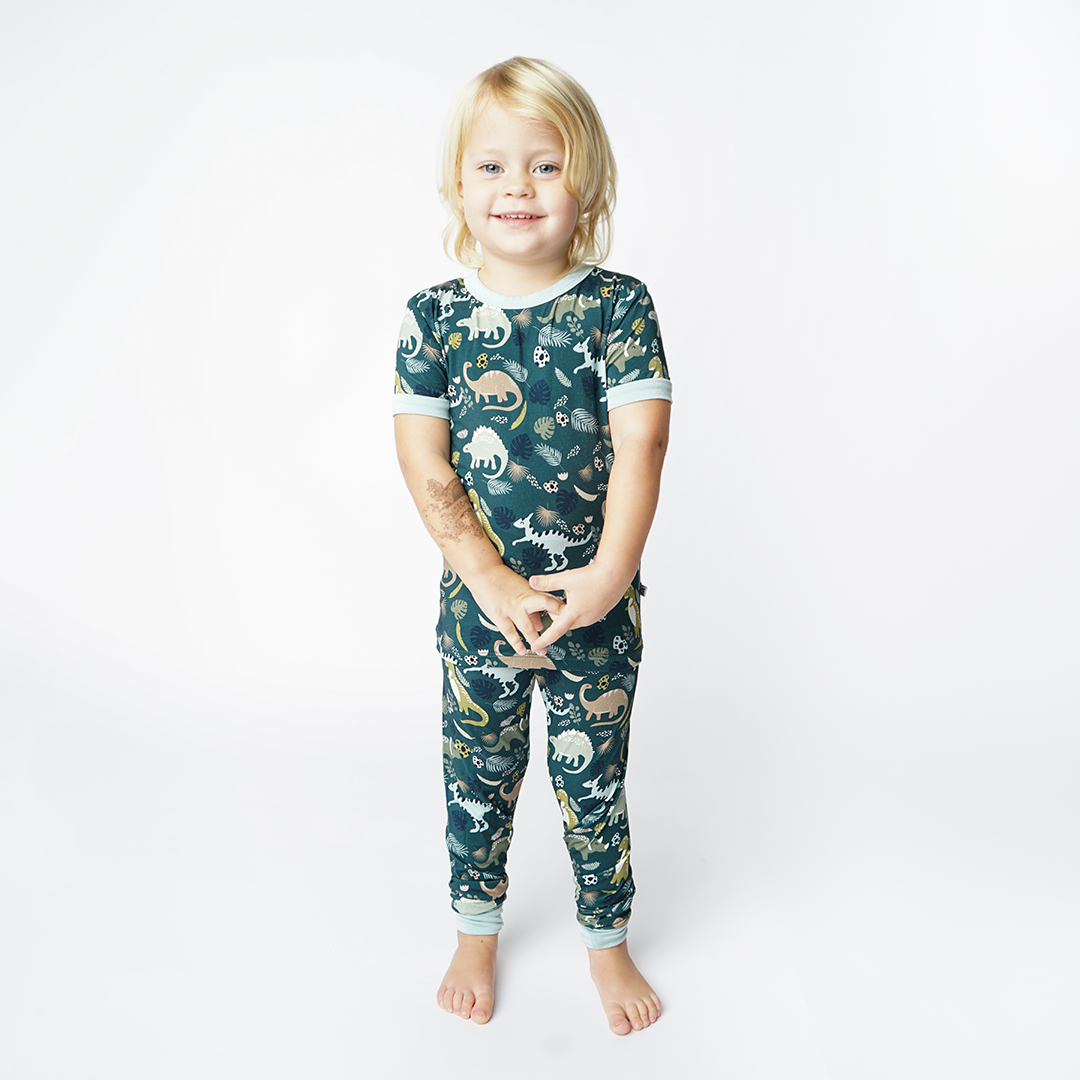 Emerson and Friends - Wholesale Sleepwear Set - Kids - Prehistoric Friends Dinosaur Kids Clothes Bamboo Pajamas Sleep Set1