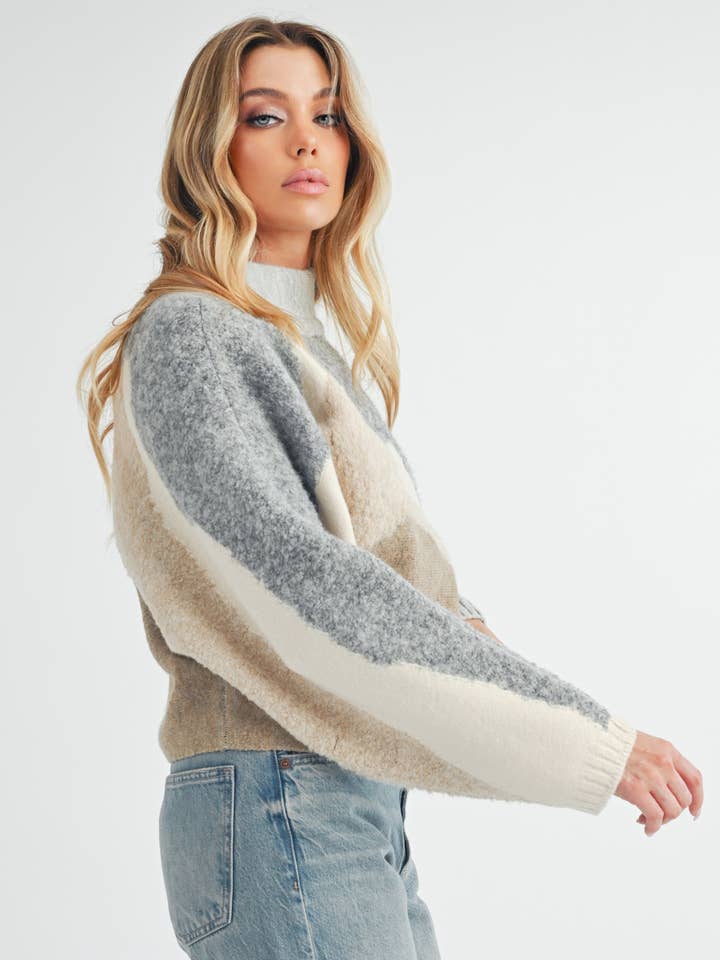 Gray Tan 3181EK Sweater 1 for wholesale on Faire