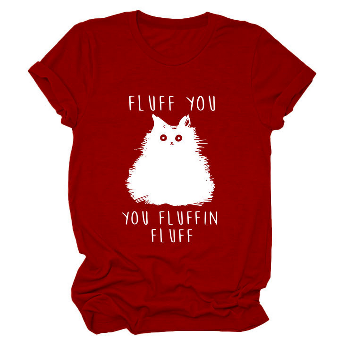 ACCITY - Wholesale Screen Printed T-Shirt - Women's - Women’s Graphic Tee – Fluff You Cat Print_CWTTSL051025