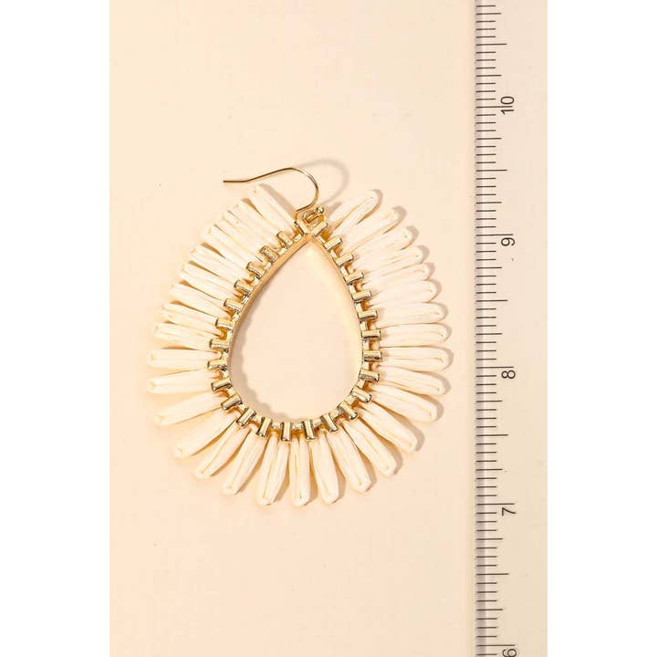 Anarchy Street - Wholesale Hoop Earrings - Raffia Fan Teardrop Earrings
