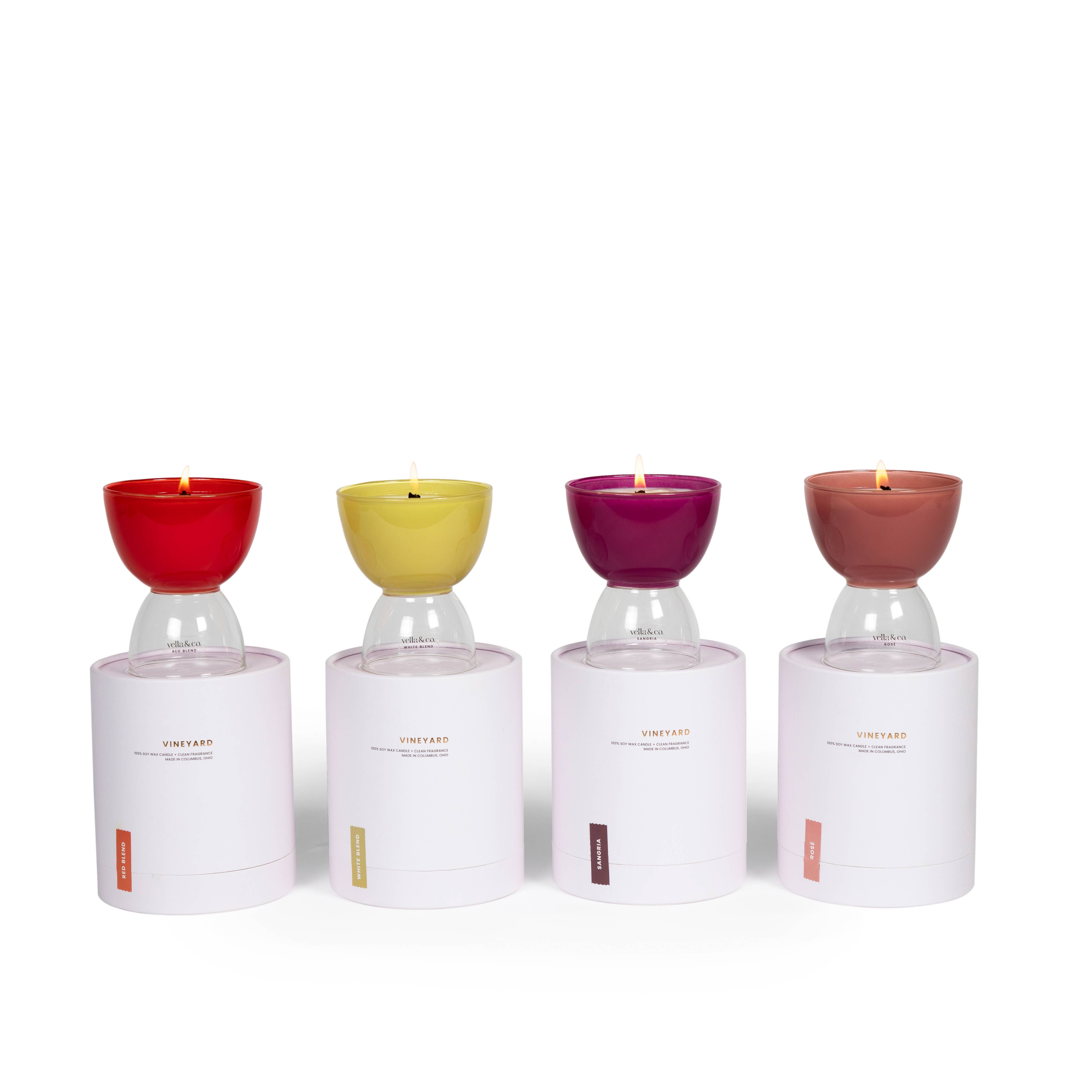 Vella & Co. by Vellabox – wholesale Jar/filled candle – Rosé – 6oz Wine-Inspired Soy Candle in Reusable Glass6