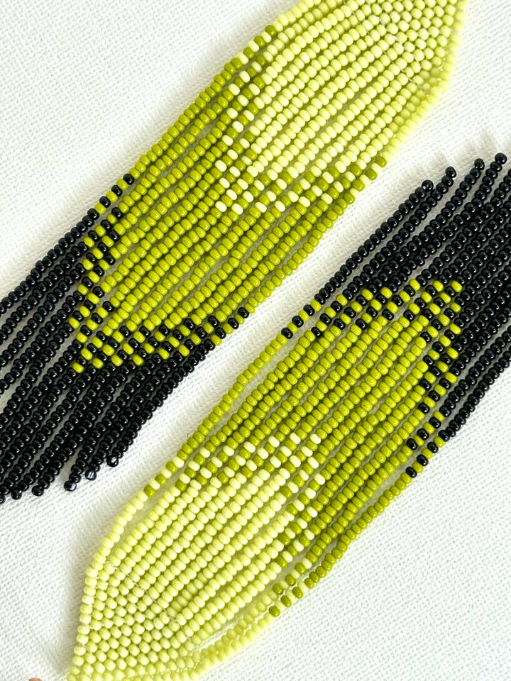 Green Matcha latte beaded earrings St. Patrick’s day for wholesale by Con Cariño Design